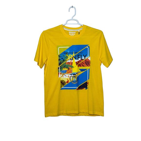 Born Fly yellow graphic short sleeves t shirt size Medium - Picture 7 of 7